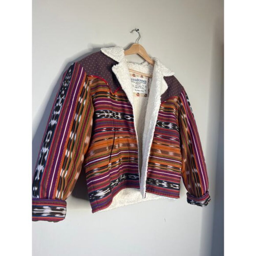 NEW Alix of Bohemia Sundowner Ochre Guatemalan Ikat Jacket Red Size: Medium - Picture 4 of 9